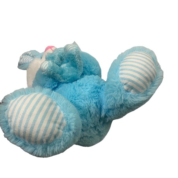 Easter Bunny Rabbit Plush Blue Mom and Baby Stuffed Animal 18" Sitting - Picture 5 of 8